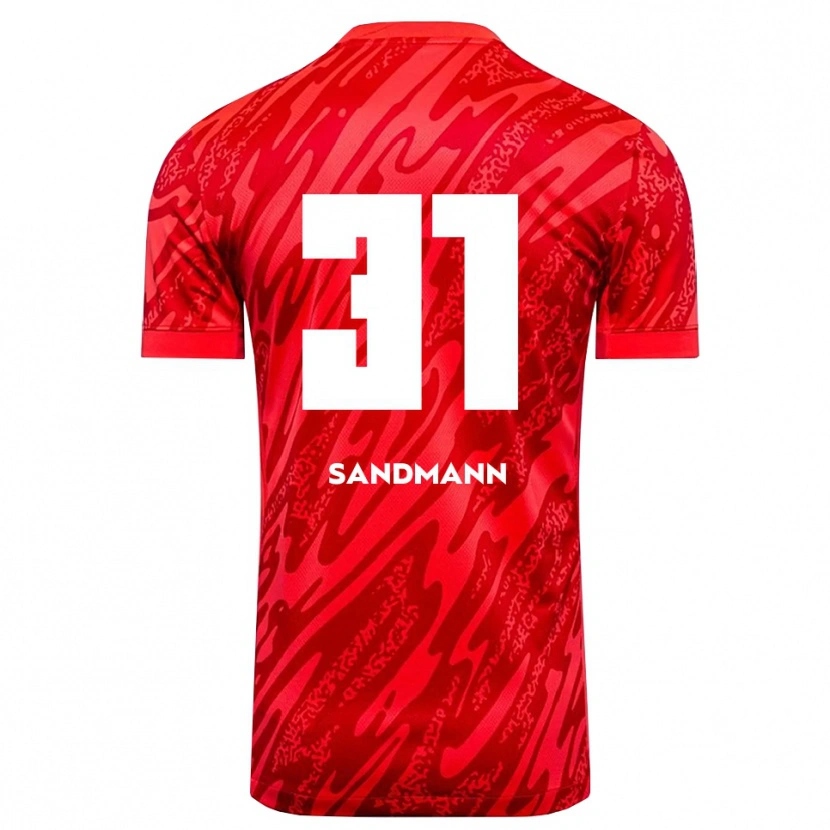 Danxen Niño Camiseta Amanda Sandmann #31 Blanco Rojo Portero Equipación 2025/26 La Camisa