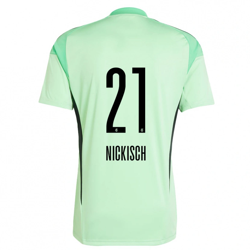 Danxen Niño Camiseta Jonas Nickisch #21 Negro Verde Claro Portero Equipación 2025/26 La Camisa