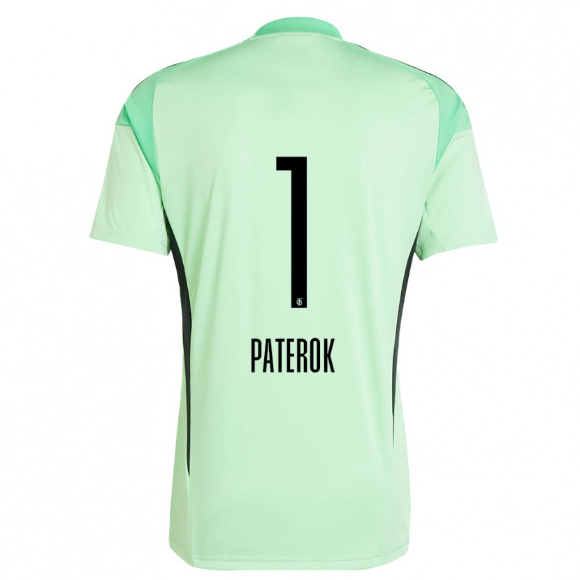 Danxen Niño Camiseta Tim Paterok #1 Negro Verde Claro Portero Equipación 2025/26 La Camisa
