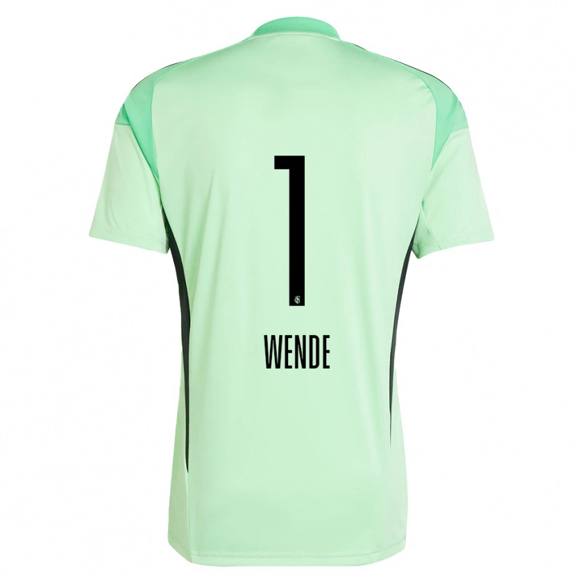 Danxen Niño Camiseta Johanna Wende #1 Negro Verde Claro Portero Equipación 2025/26 La Camisa