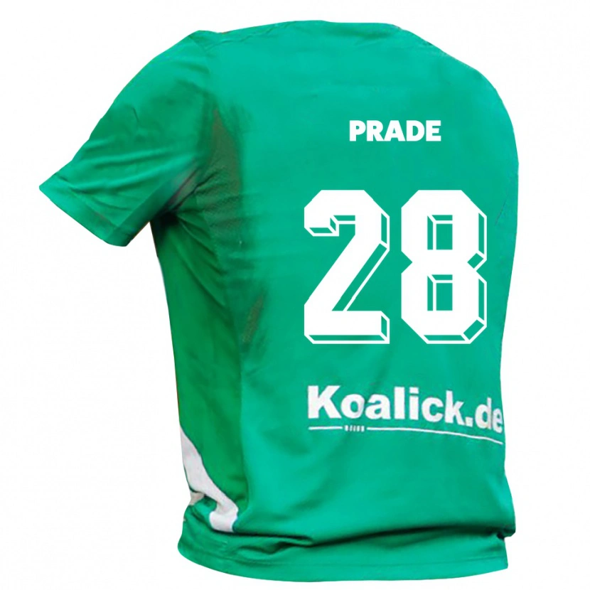 Danxen Niño Camiseta Adrian Prade #28 Verde Blanco Portero Equipación 2025/26 La Camisa