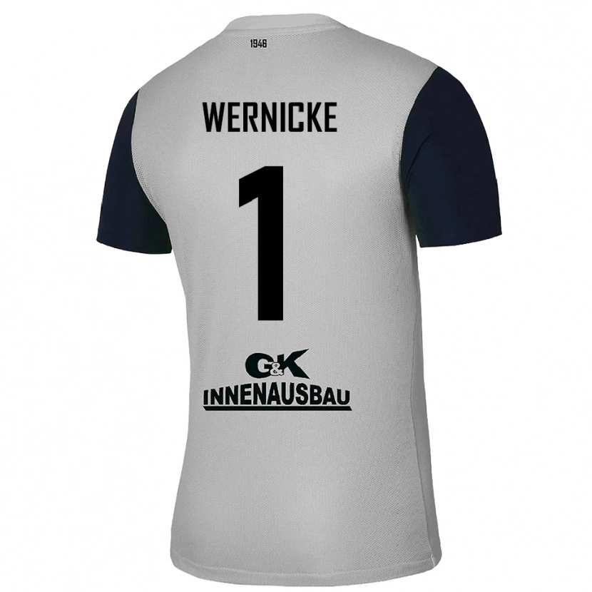 Danxen Niño Camiseta Samuli Wernicke #1 Gris Negro Portero Equipación 2025/26 La Camisa