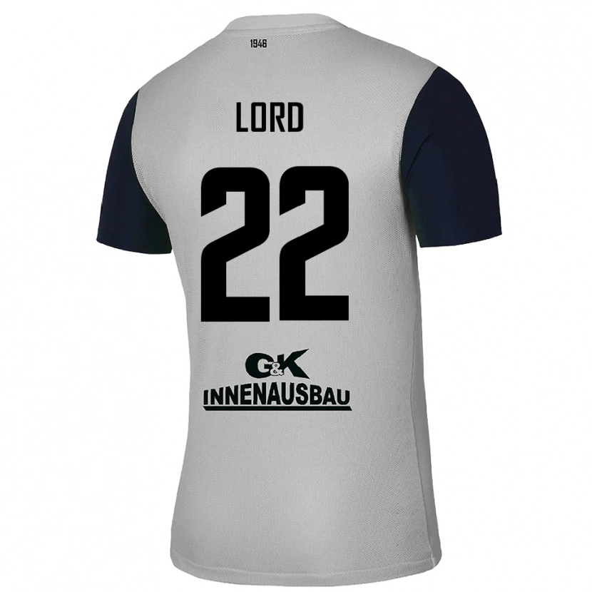 Danxen Niño Camiseta Louis Lord #22 Gris Negro Portero Equipación 2025/26 La Camisa