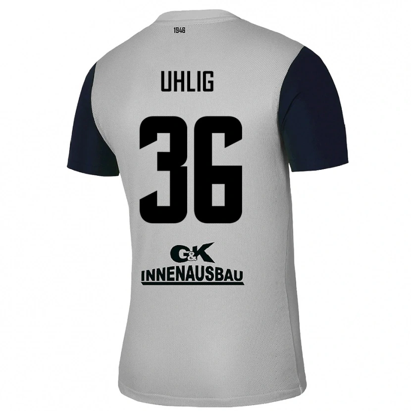 Danxen Niño Camiseta Max Uhlig #36 Gris Negro Portero Equipación 2025/26 La Camisa