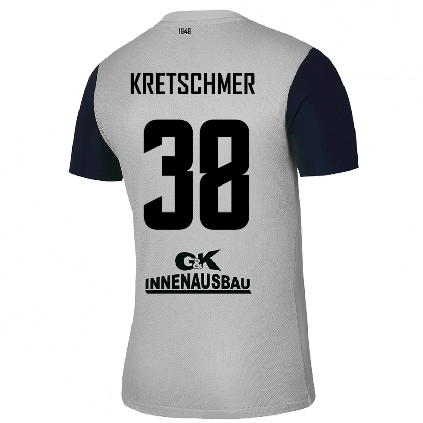 Danxen Niño Camiseta Theo Kretschmer #38 Gris Negro Portero Equipación 2025/26 La Camisa