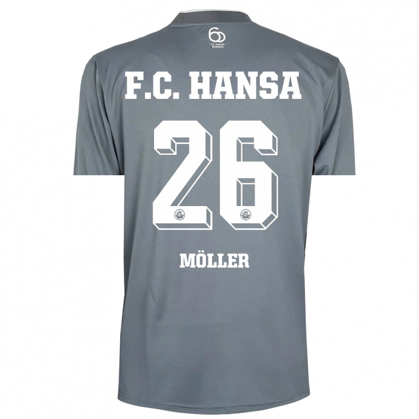 Danxen Niño Camiseta Andreas Möller #26 Gris Claro Blanco Portero Equipación 2025/26 La Camisa