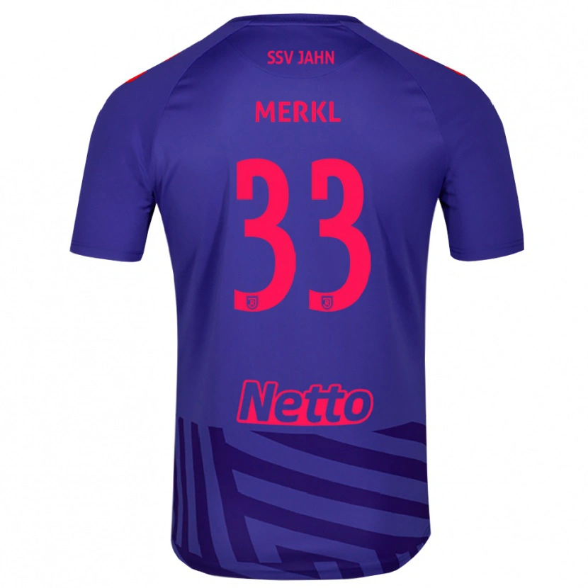 Danxen Niño Camiseta Maurice Merkl #33 Rojo Azul Real Portero Equipación 2025/26 La Camisa