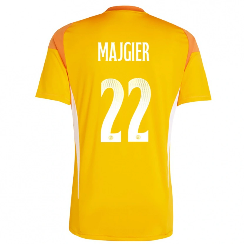 Danxen Niño Camiseta Philipp Majgier #22 Blanco Naranja Portero Equipación 2025/26 La Camisa