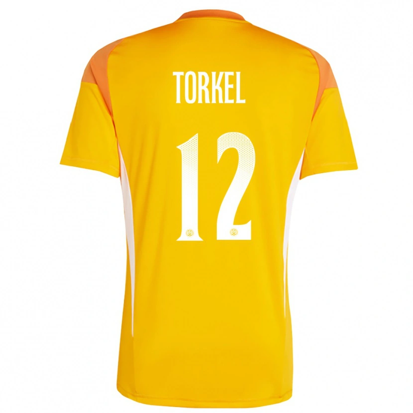 Danxen Niño Camiseta Henri Torkel #12 Blanco Naranja Portero Equipación 2025/26 La Camisa