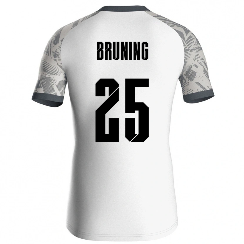 Danxen Niño Camiseta Malte Brüning #25 Blanco Gris Portero Equipación 2025/26 La Camisa