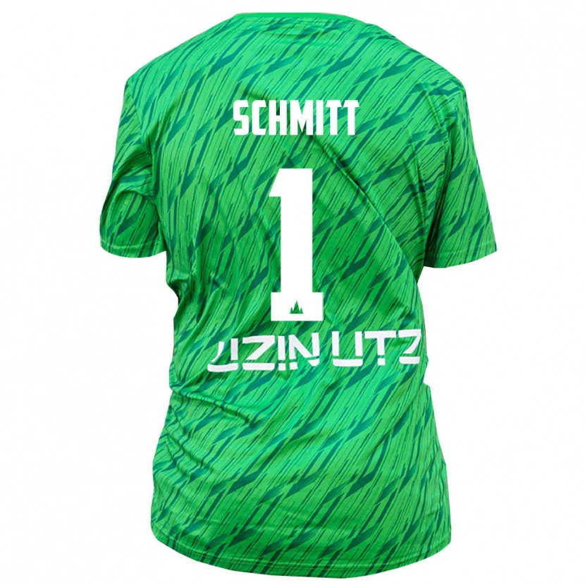 Danxen Niño Camiseta Max Schmitt #1 Verde Rojo Portero Equipación 2025/26 La Camisa
