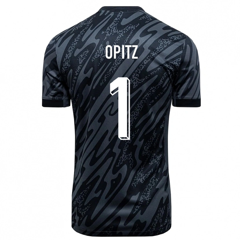 Danxen Niño Camiseta Tom Opitz #1 Negro Gris Portero Equipación 2025/26 La Camisa