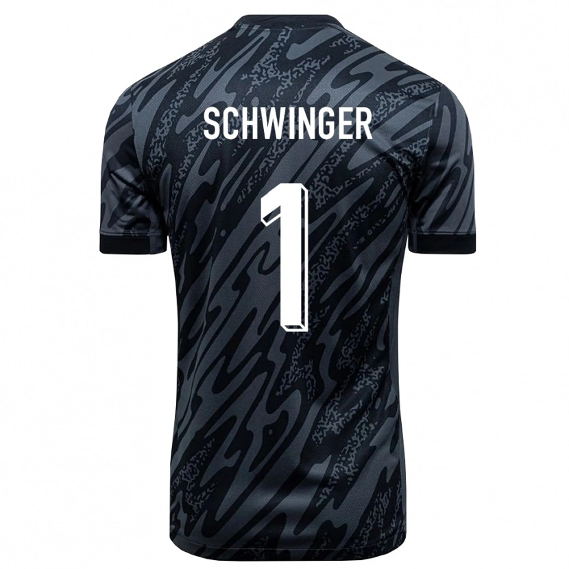 Danxen Niño Camiseta Holm Schwinger #1 Negro Gris Portero Equipación 2025/26 La Camisa