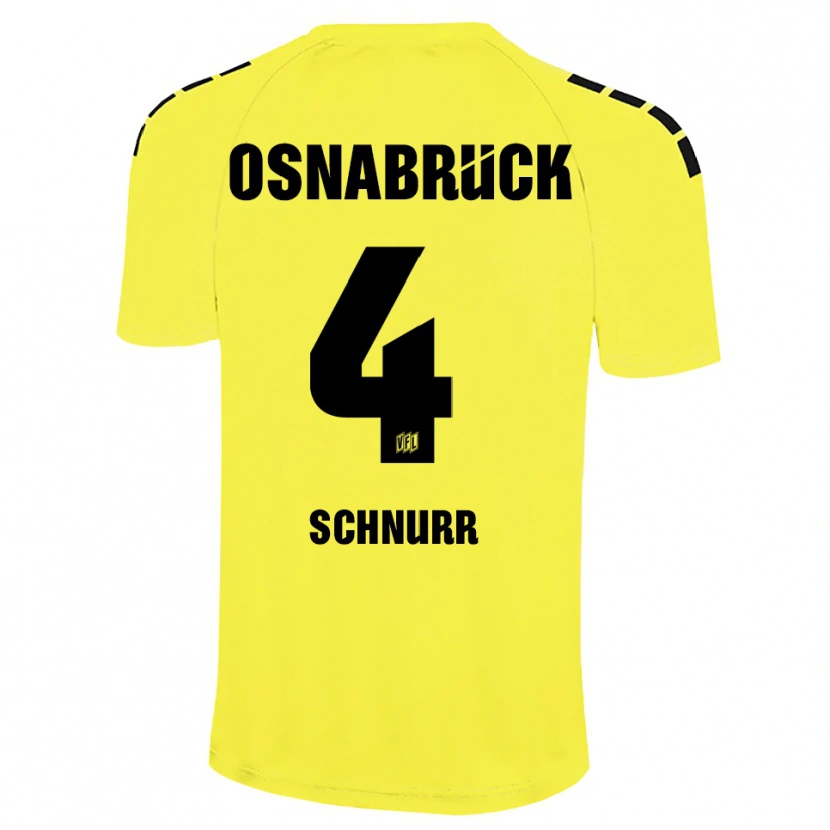 Danxen Niño Camiseta Maxim Schnurr #4 Negro Amarillo Portero Equipación 2025/26 La Camisa