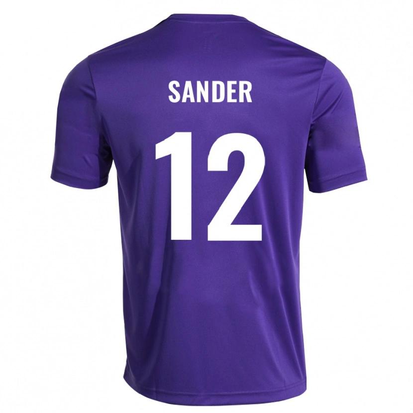 Danxen Niño Camiseta Anton Sander #12 Blanco Púrpura Portero Equipación 2025/26 La Camisa