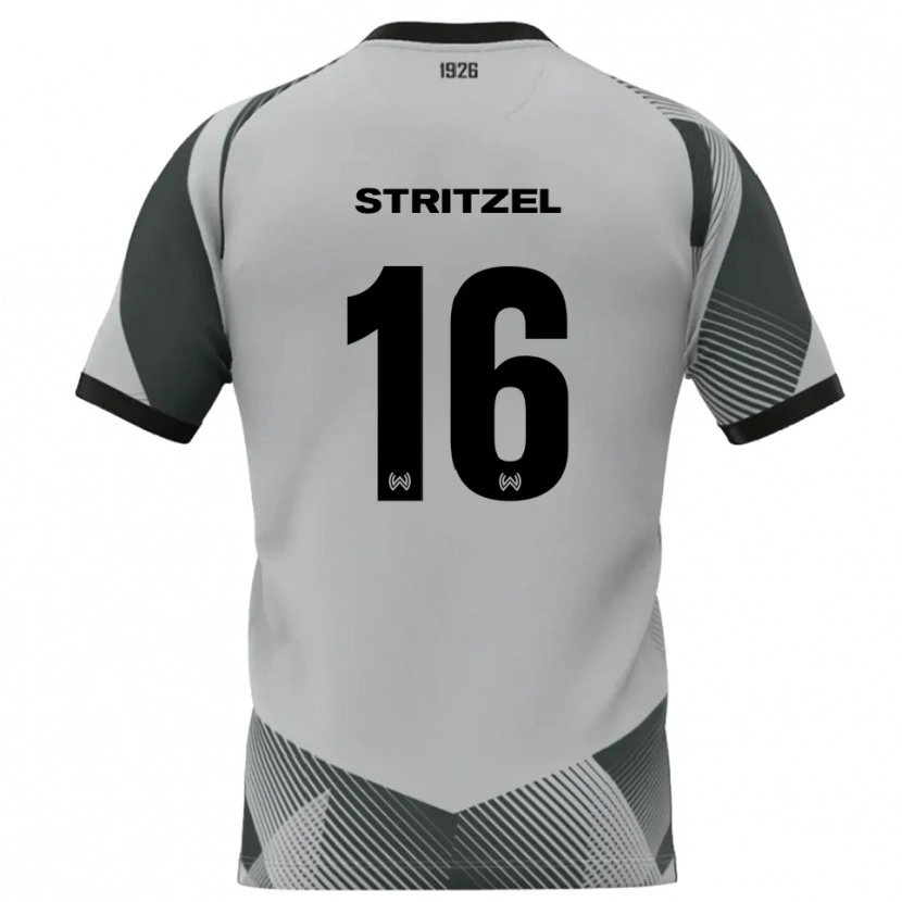 Danxen Niño Camiseta Florian Stritzel #16 Blanco Gris Claro Portero Equipación 2025/26 La Camisa