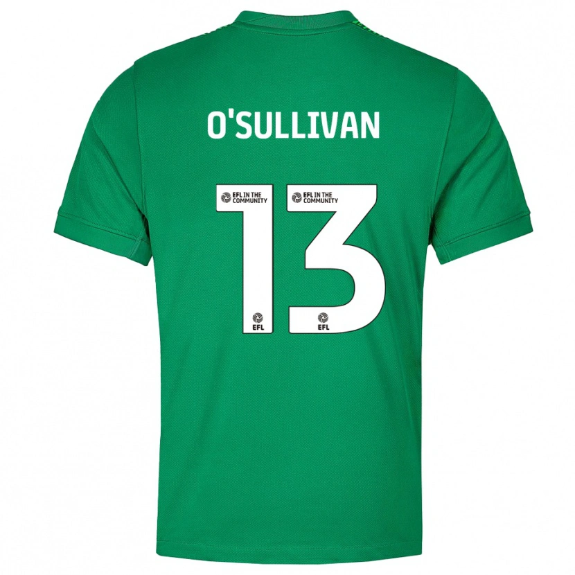 Danxen Niño Camiseta William O'Sullivan #13 Verde Blanco Portero Equipación 2025/26 La Camisa