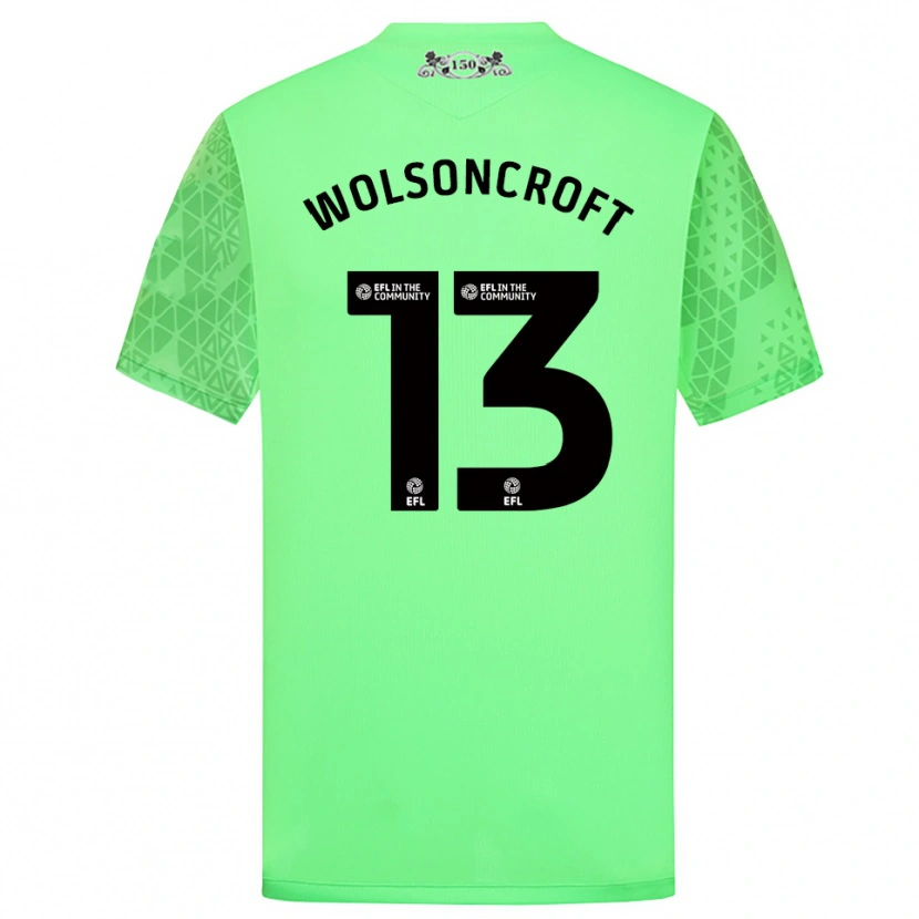 Danxen Niño Camiseta Blake Wolsoncroft #13 Verde Fluorescente Portero Equipación 2025/26 La Camisa