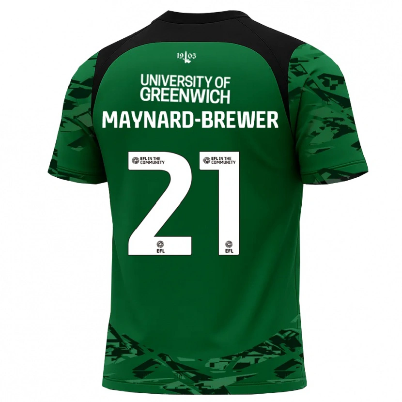 Danxen Niño Camiseta Ashley Maynard-Brewer #21 Verde Negro Portero Equipación 2025/26 La Camisa
