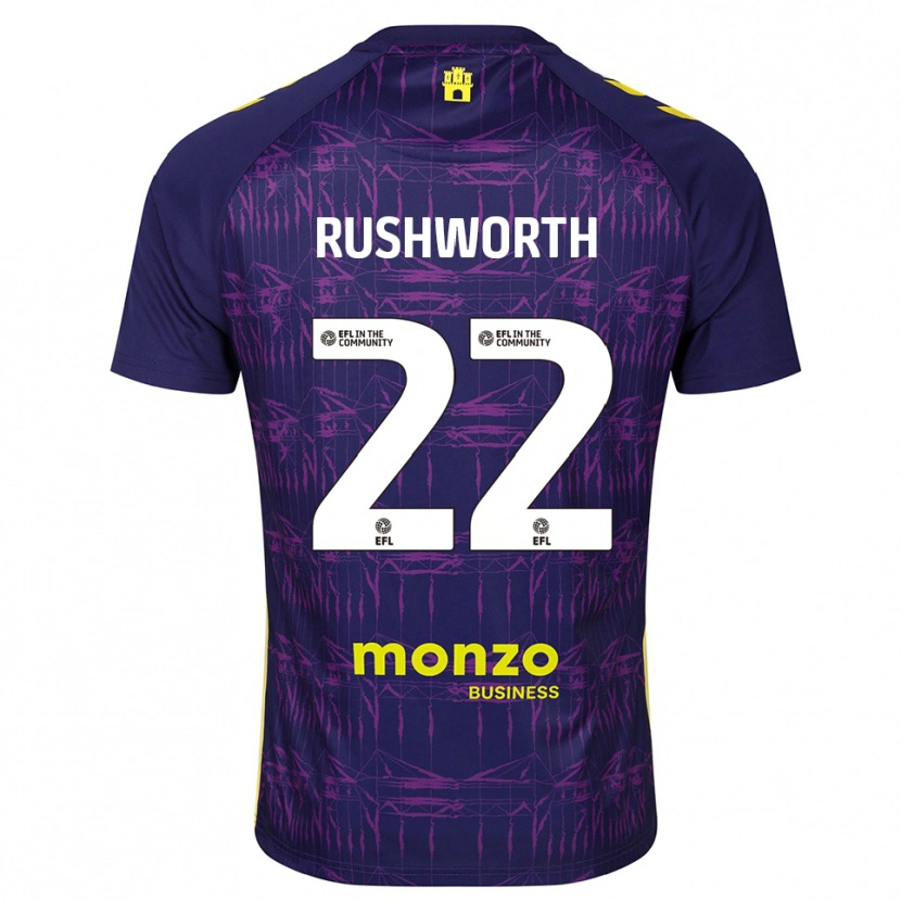 Danxen Niño Camiseta Carl Rushworth #22 Morado Amarillo Portero Equipación 2025/26 La Camisa
