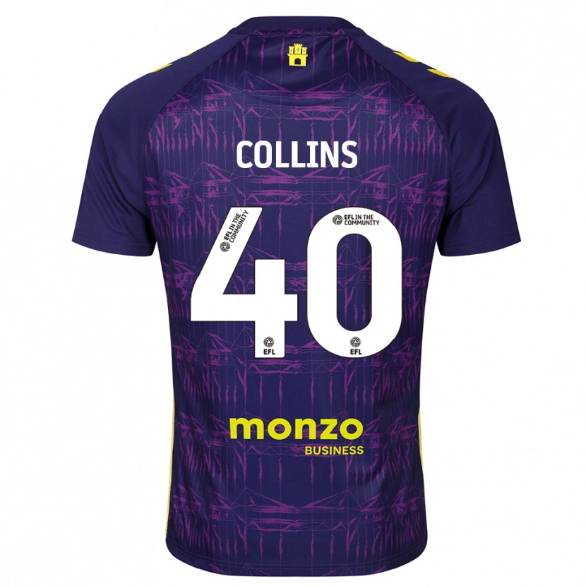 Danxen Niño Camiseta Brad Collins #40 Morado Amarillo Portero Equipación 2025/26 La Camisa