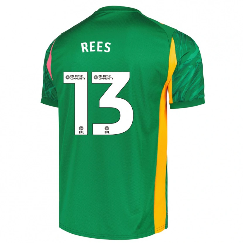 Danxen Niño Camiseta Harvey Rees #13 Verde Rosa Portero Equipación 2025/26 La Camisa