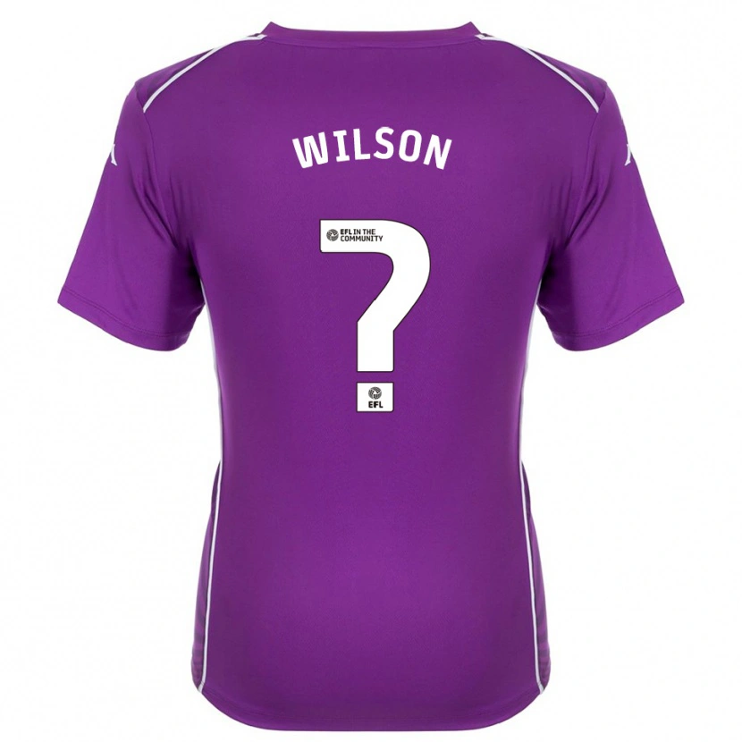 Danxen Niño Camiseta George Wilson #0 Morado Blanco Portero Equipación 2025/26 La Camisa