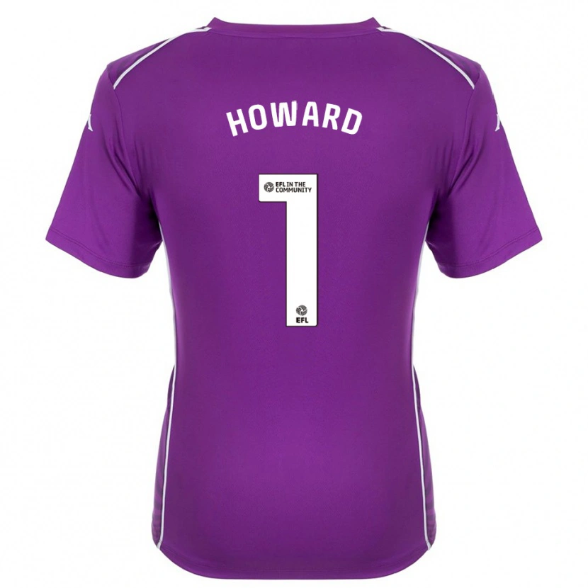 Danxen Niño Camiseta Archie Howard #1 Morado Blanco Portero Equipación 2025/26 La Camisa