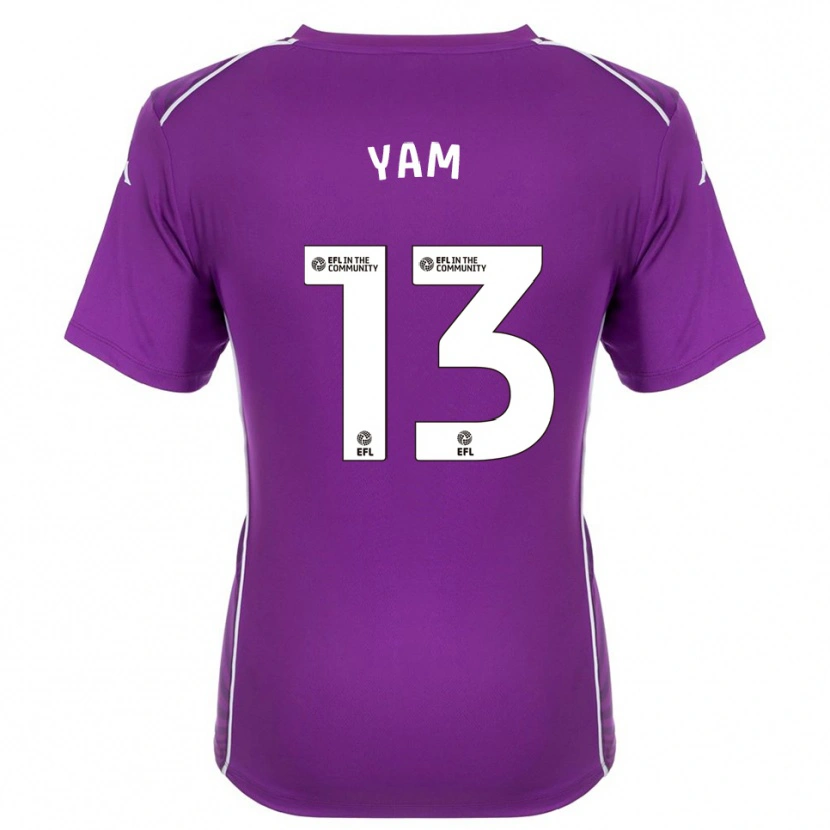 Danxen Niño Camiseta Callum Yam #13 Morado Blanco Portero Equipación 2025/26 La Camisa