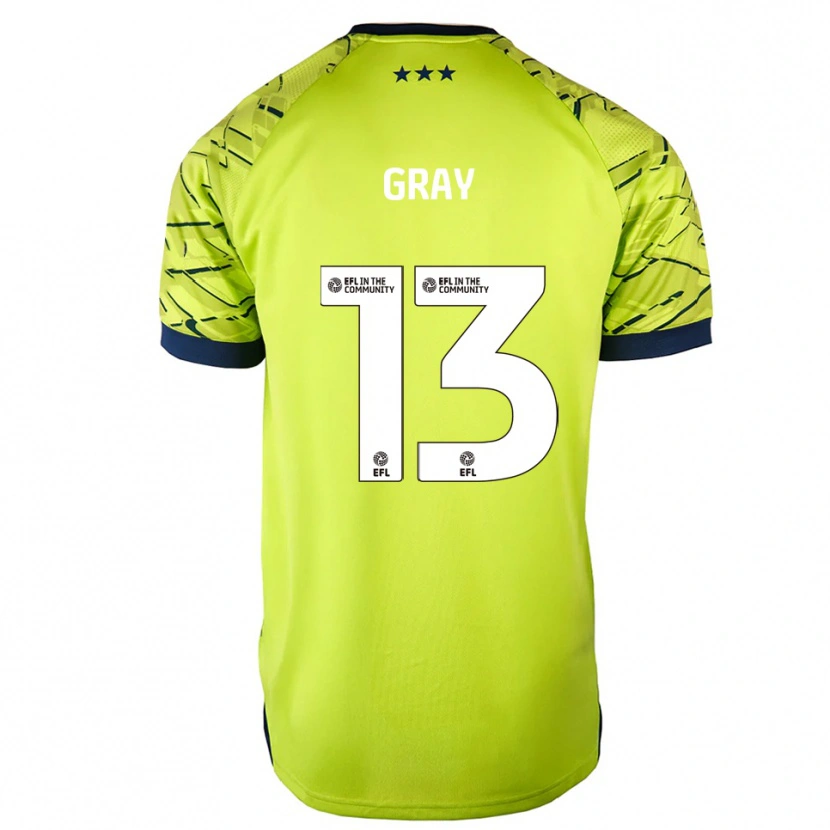 Danxen Niño Camiseta Henry Gray #13 Verde Amarillo Portero Equipación 2025/26 La Camisa