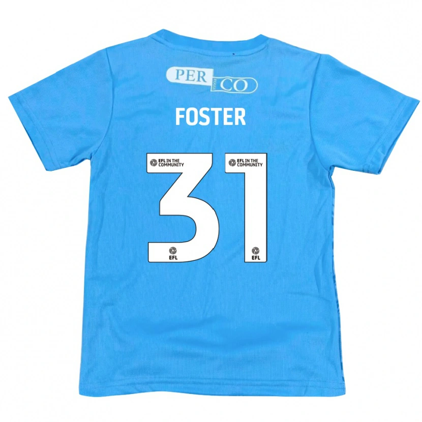 Danxen Niño Camiseta Owen Foster #31 Azul Blanco Portero Equipación 2025/26 La Camisa