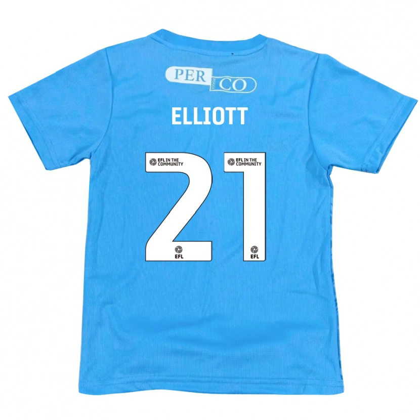 Danxen Niño Camiseta Felix Elliott #21 Azul Blanco Portero Equipación 2025/26 La Camisa