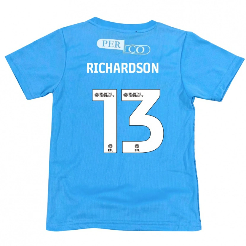 Danxen Niño Camiseta Joseph Richardson #13 Azul Blanco Portero Equipación 2025/26 La Camisa
