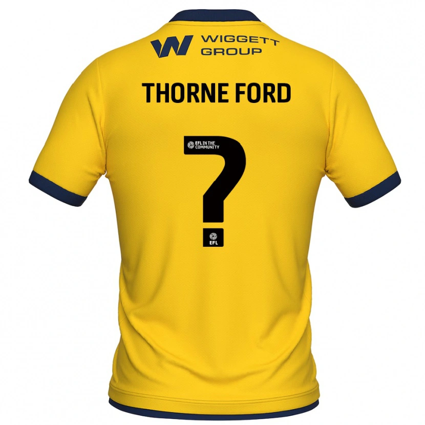 Danxen Niño Camiseta Evie Thorne Ford #0 Amarillo Negro Portero Equipación 2025/26 La Camisa