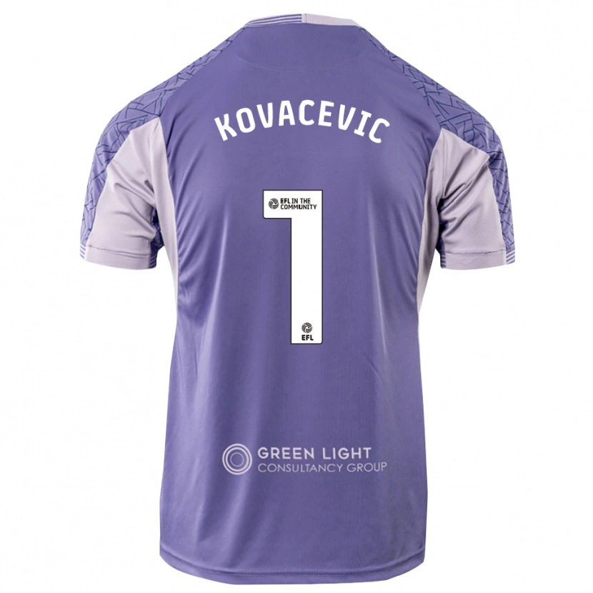 Danxen Niño Camiseta Vladan Kovačević #1 Morado Claro Portero Equipación 2025/26 La Camisa