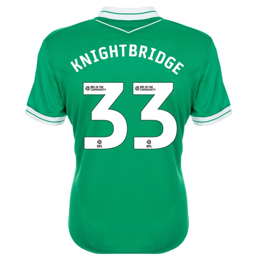 Danxen Niño Camiseta Jacob Knightbridge #33 Verde Blanco Portero Equipación 2025/26 La Camisa