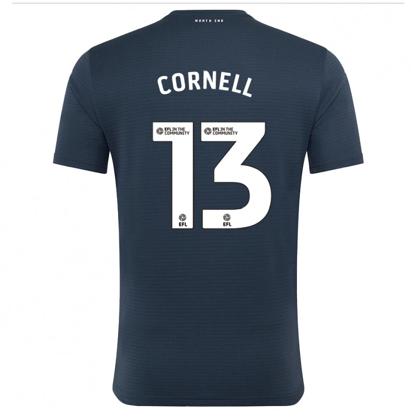 Danxen Niño Camiseta David Cornell #13 Negro Blanco Portero Equipación 2025/26 La Camisa