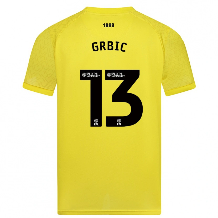 Danxen Niño Camiseta Ivo Grbic #13 Negro Amarillo Portero Equipación 2025/26 La Camisa