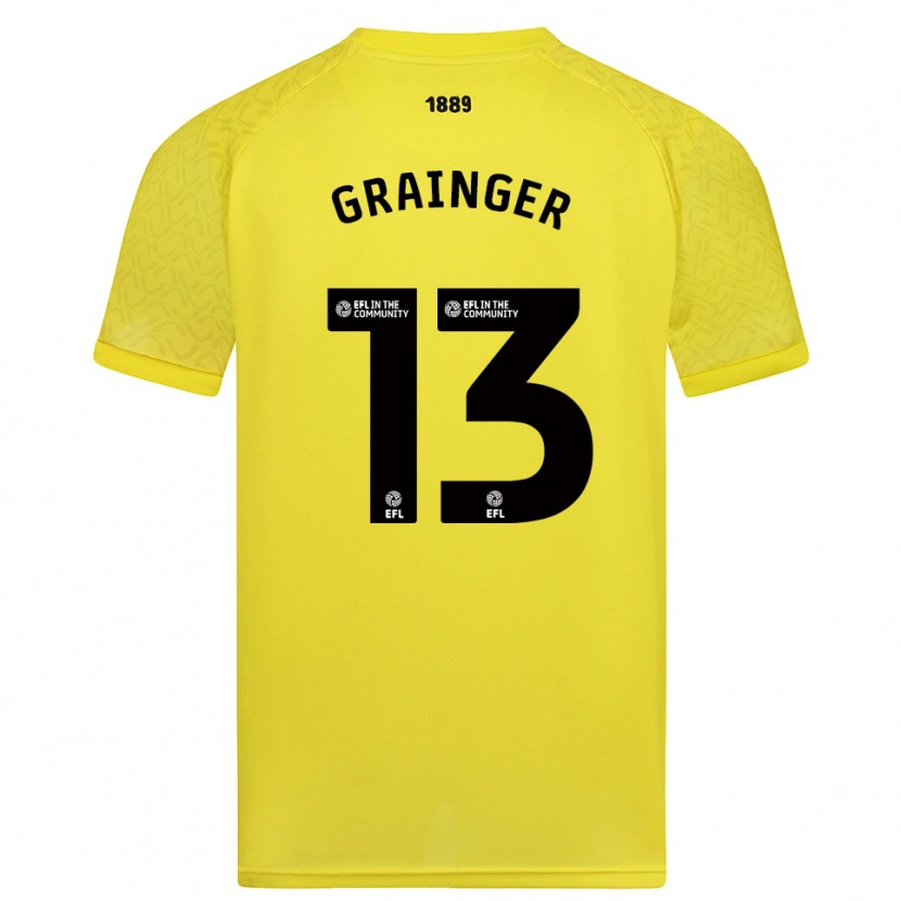 Danxen Niño Camiseta Benjamin Grainger #13 Negro Amarillo Portero Equipación 2025/26 La Camisa