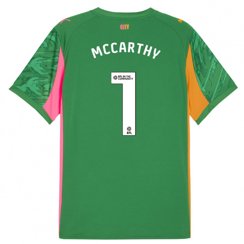 Danxen Niño Camiseta Alex McCarthy #1 Verde Naranja Portero Equipación 2025/26 La Camisa