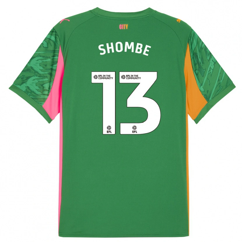 Danxen Niño Camiseta Khiani Shombe #13 Verde Naranja Portero Equipación 2025/26 La Camisa