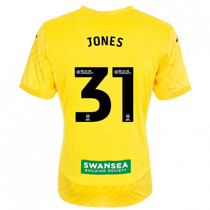 Danxen Niño Camiseta Verity Jones #31 Amarillo Negro Portero Equipación 2025/26 La Camisa