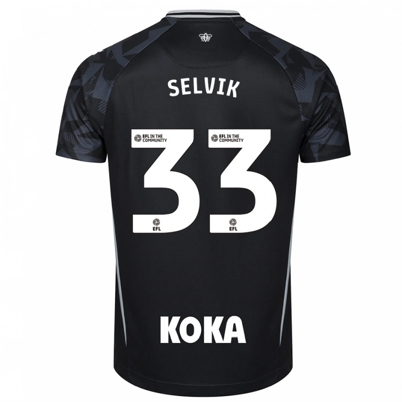 Danxen Niño Camiseta Egil Selvik #33 Negro Azul Portero Equipación 2025/26 La Camisa
