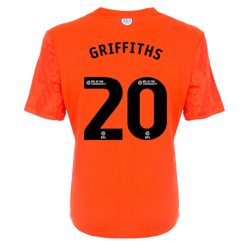 Danxen Niño Camiseta Josh Griffiths #20 Negro Naranja Portero Equipación 2025/26 La Camisa