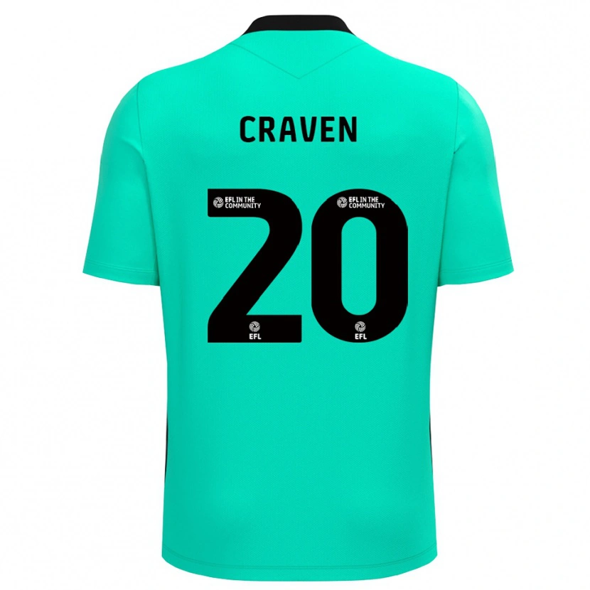Danxen Niño Camiseta Lizzie Craven #20 Turquesa Medio Portero Equipación 2025/26 La Camisa