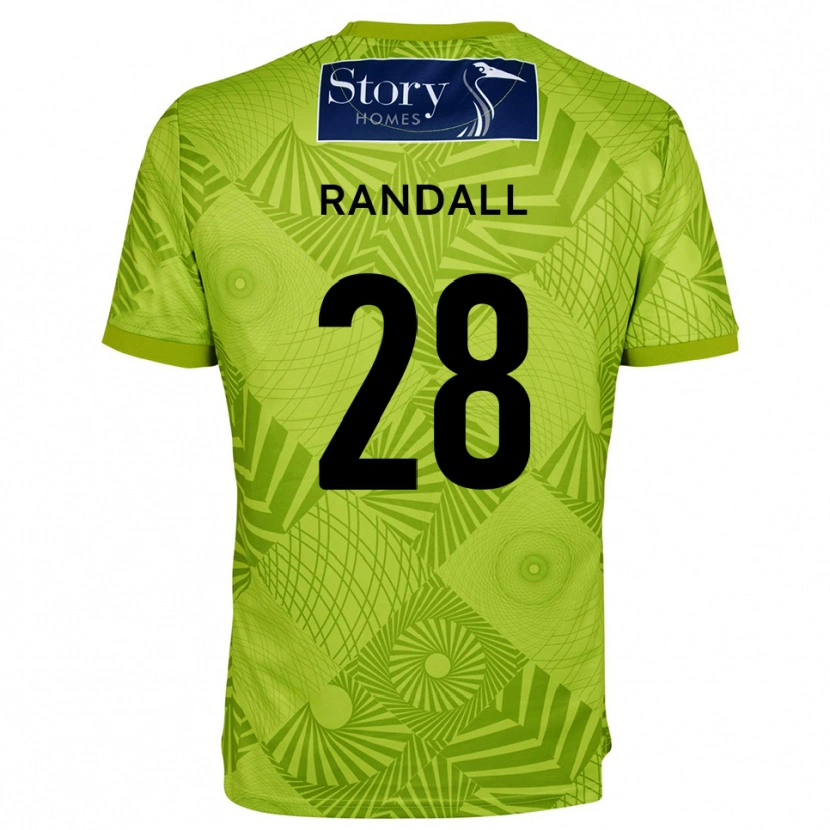 Danxen Niño Camiseta Thomas Randall #28 Verde Amarillo Portero Equipación 2025/26 La Camisa