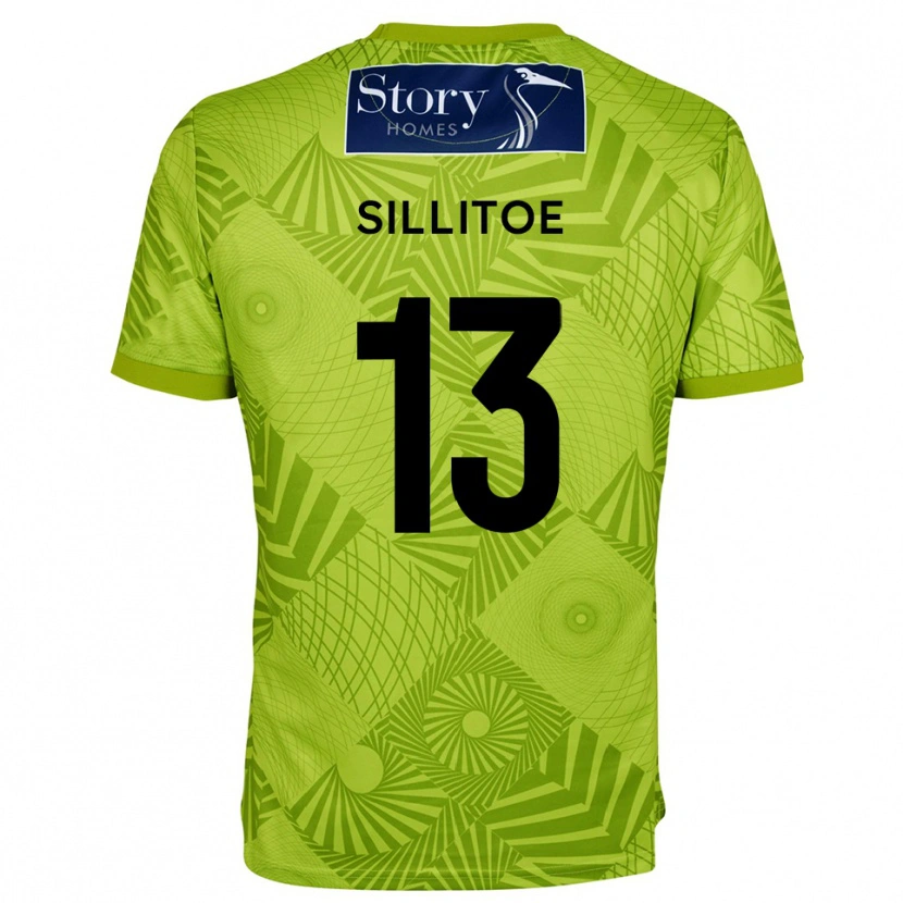 Danxen Niño Camiseta Casey Sillitoe #13 Verde Amarillo Portero Equipación 2025/26 La Camisa