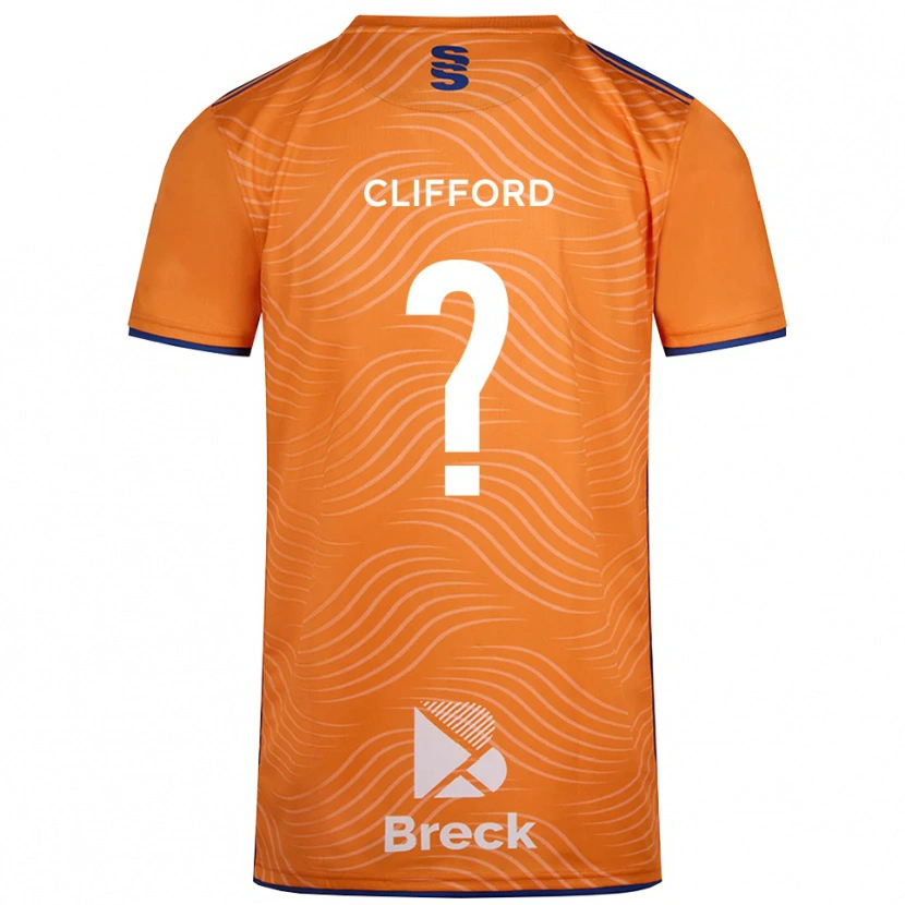 Danxen Niño Camiseta Alex Clifford #0 Negro Naranja Portero Equipación 2025/26 La Camisa