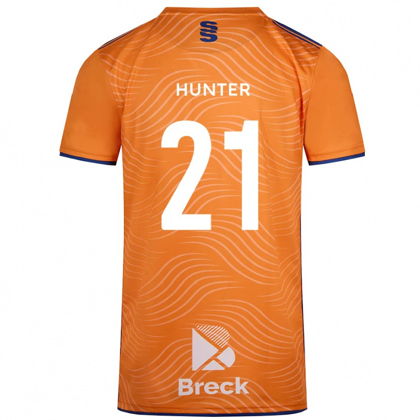 Danxen Niño Camiseta Megan Hunter #21 Negro Naranja Portero Equipación 2025/26 La Camisa