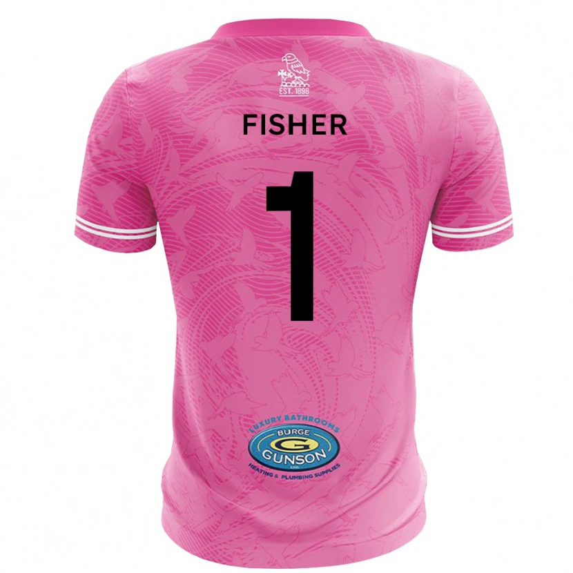 Danxen Niño Camiseta Tobias Fisher #1 Blanco Rosa Portero Equipación 2025/26 La Camisa